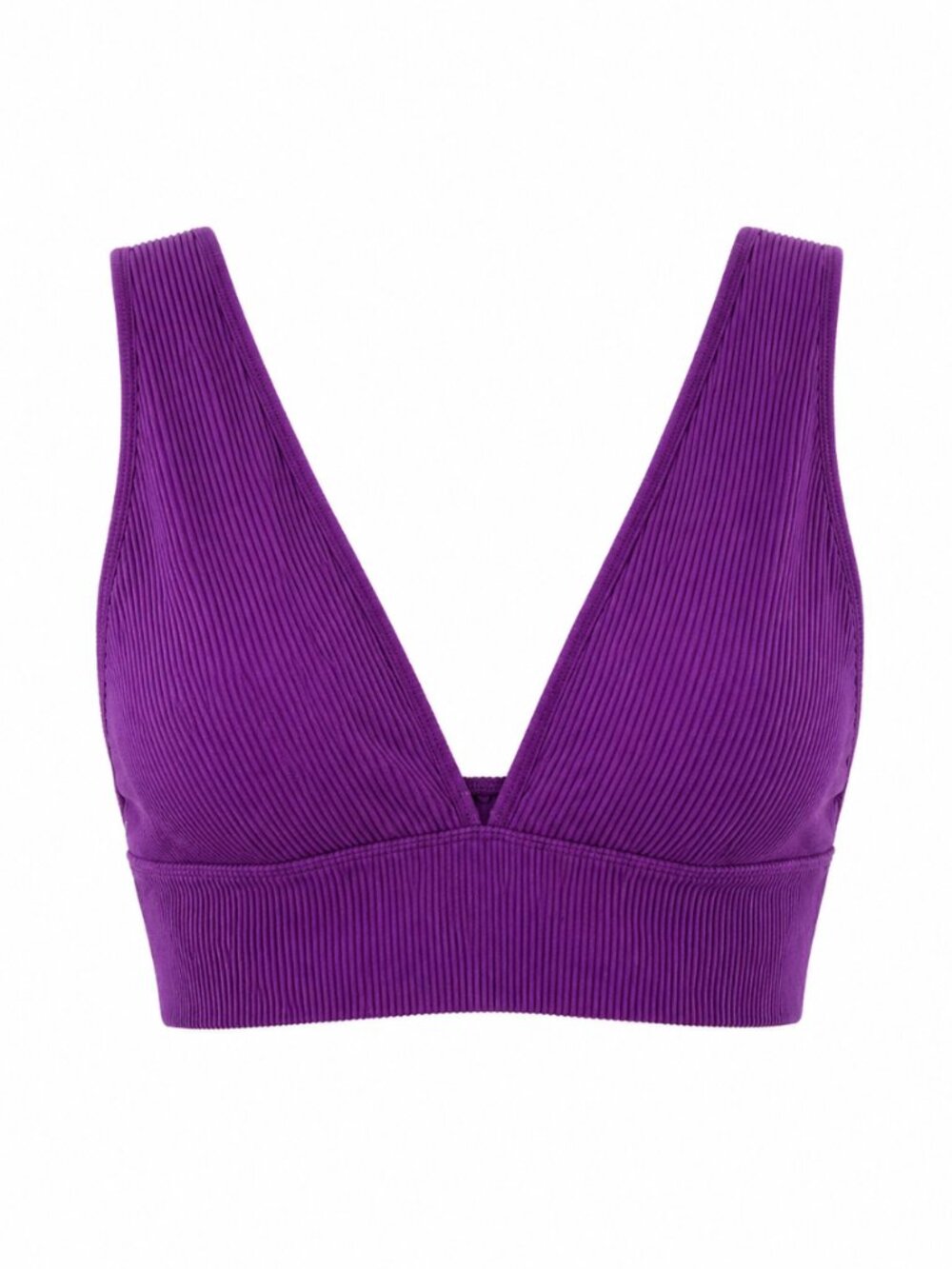 🌷 2/15 Garage Purple Ribbed V-Neck Bralette Size M